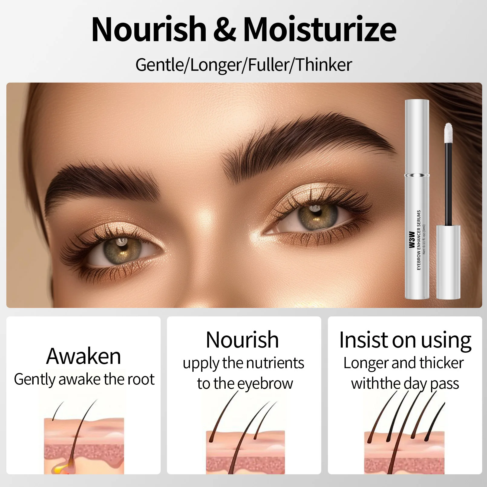 Explosive Eyebrow Enhancer Make your eyebrows dark and thick Easily create wild-looking eyebrows