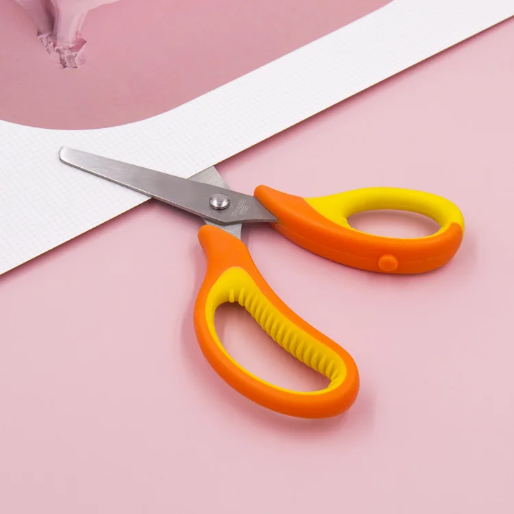 back to school 5.25 inch assorted colors easy to grip soft touch handle blunt tip kid scissors