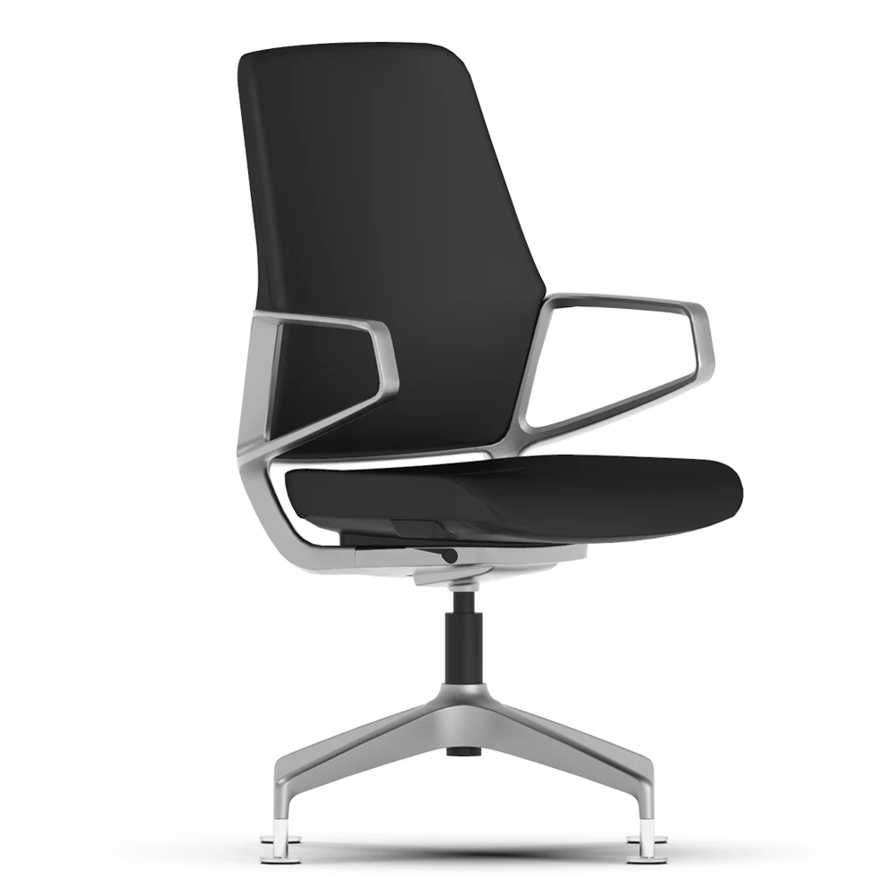 Mid Back Home Furniture Best Ergonomic Swivel Office Chairs Back and Seat Linking Component Is Aluminum Microfiber PU