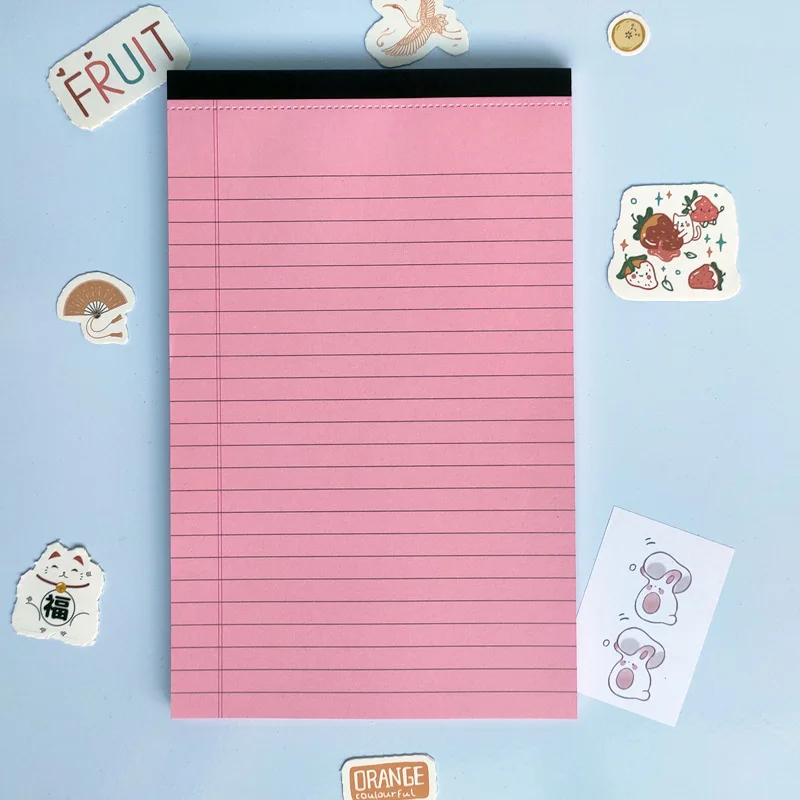 Custom Notepad with logo A5 A6 Kids Stationary Notepad Set Perforated Writing Pad College Ruled Notepads