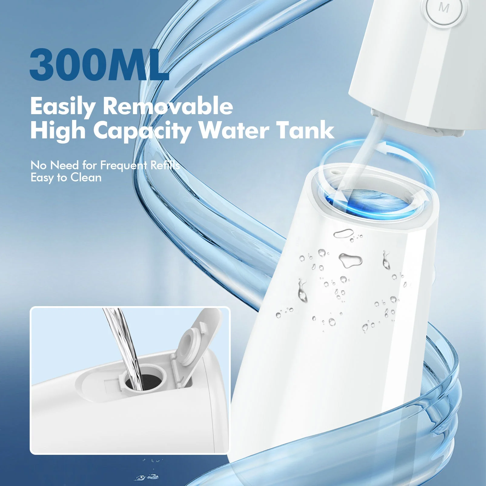 Waterproof Water Dental Floss USB Rechargeable Portable Cordless Water Flosser Oral Irrigator for Travel