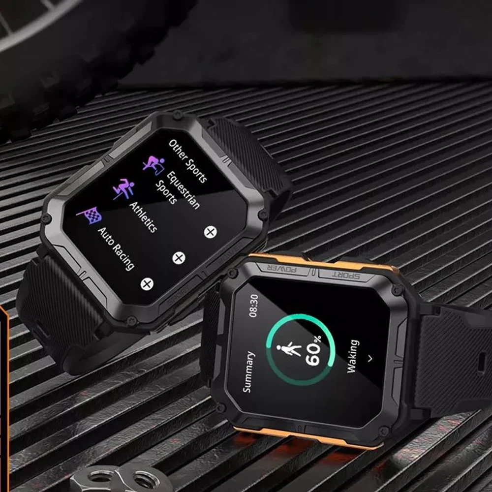 2024 Outdoor Smart Watch for Men BT Call IP68 Waterproof Large Memory Outdoor Sports Smartwatch 380mAh Large Battery