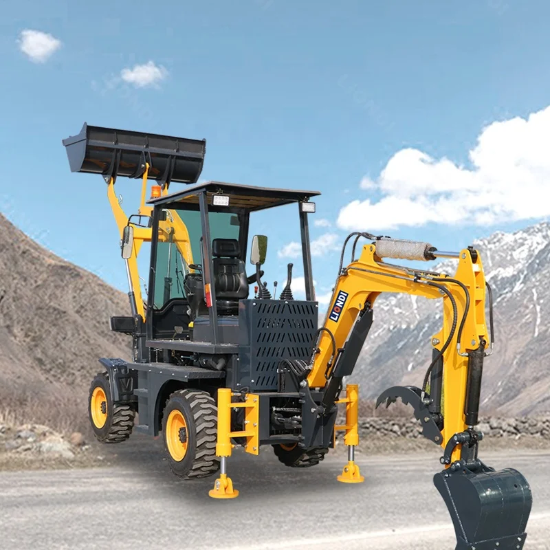 3.2 Ton 3.4T 5T 6T 8TON 4 In 1 Bucket Backhoe Loader Liondi Hydrostatic Transmission Wheel Loader