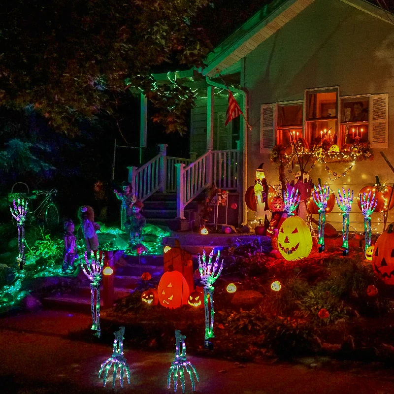 Halloween Led Copper Wire Light String Festival Layout Props Decorative Night Light Luminous Ghost Hand Insert-into Ground Lamp