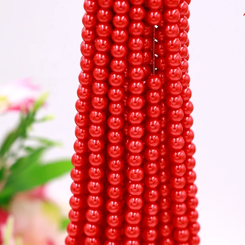 Wholesale 4/6/8/10/12mm Glass Pearl Beads mixed color loose pearl beads For Necklace Bracelet DIY Jewelry Making