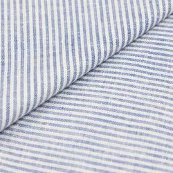 Hot Sale Poplin Stripe Shirt Fabric European Flax Yarn Dyed Woven Linen Cotton Fabric