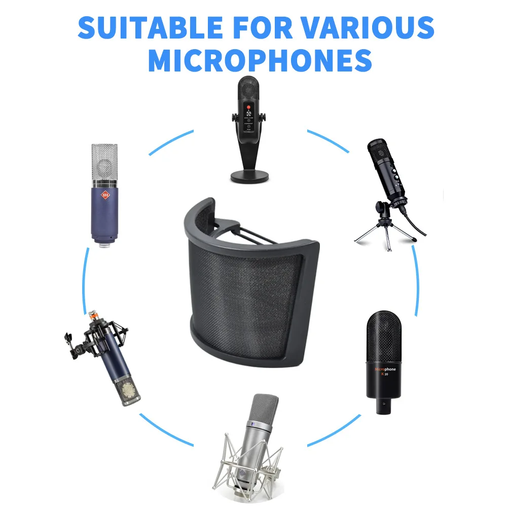 Hongdak Wholesale U Shape Microphone Pop Filter Mask Pop Shield Sound Filter