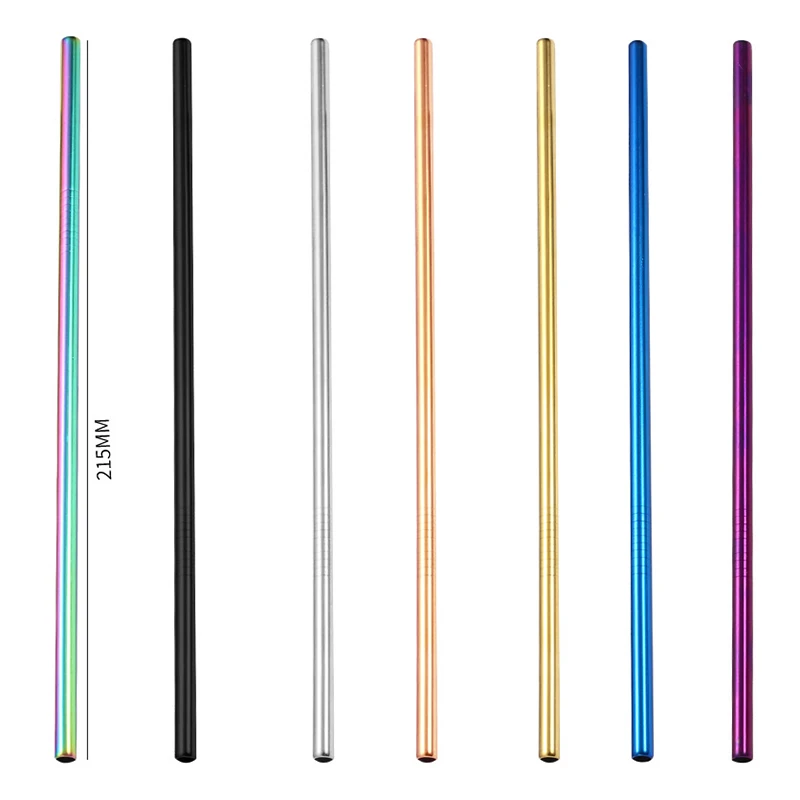 Wholesale multi-color stainless steel straws healthy and harmless high-quality metal straws bar party household straws
