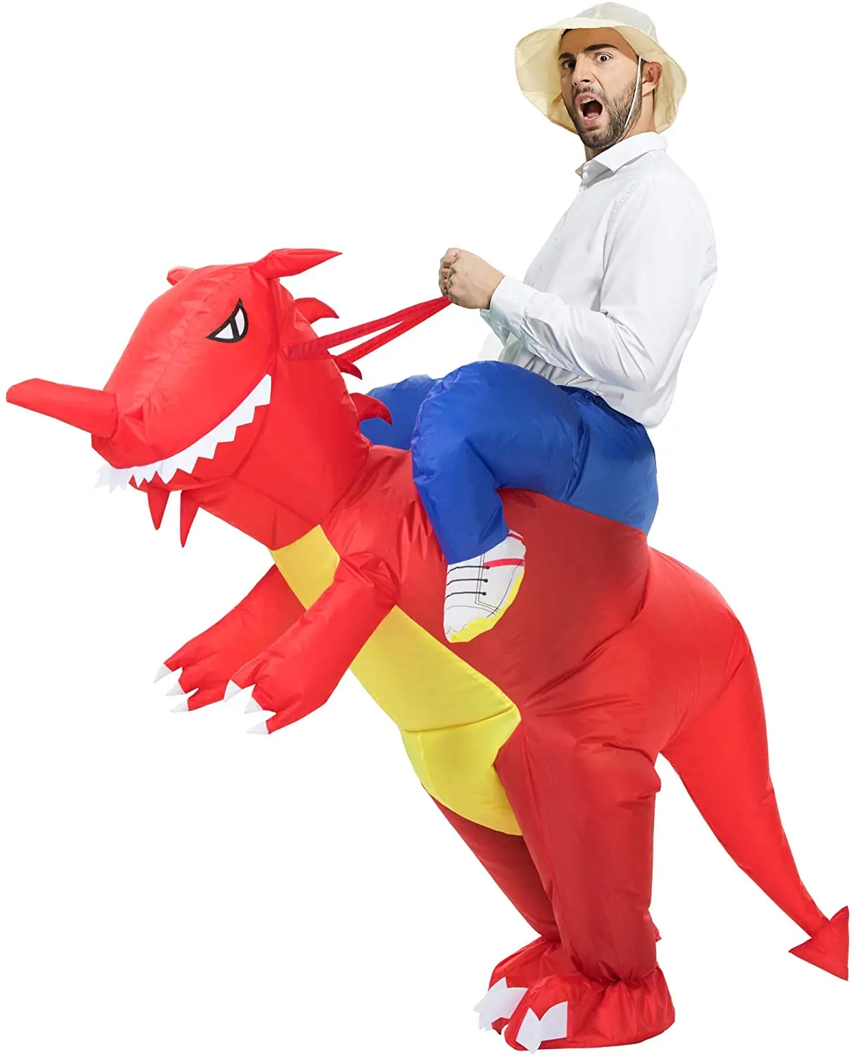 
Dinosaur Costume Inflatable For Adults Or Kids T-REX Halloween Blow Up Costume With Polyester Inflatable Suit 