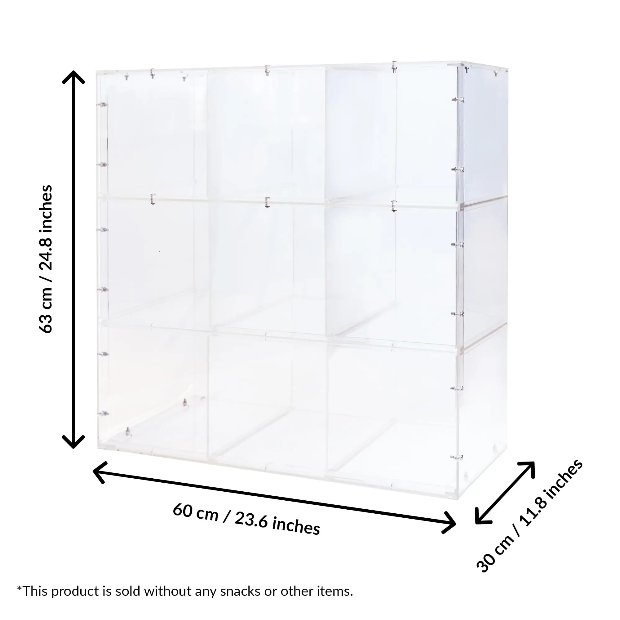 Countertop Transparent Acrylic Liquor Display Case with Shelves