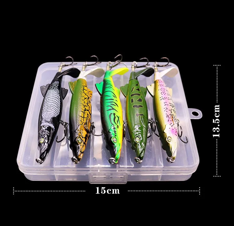 New Lure Set Tractor Rotating Fishing Bait 5pcs / Set Hard lure 13.5cm 15.4g Fishing Tackle Kit