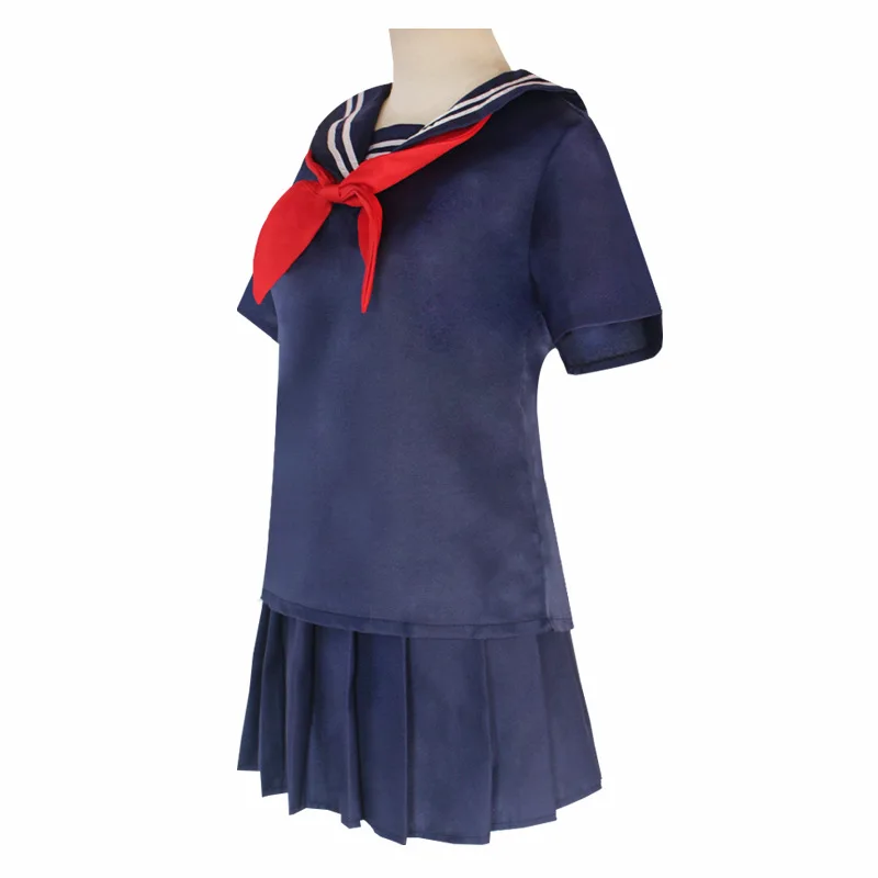 3pcs Japanese School Uniform Skirt Sailor Suit College Female Student JK Uniform White Black Navy Blue Cosplay Costume