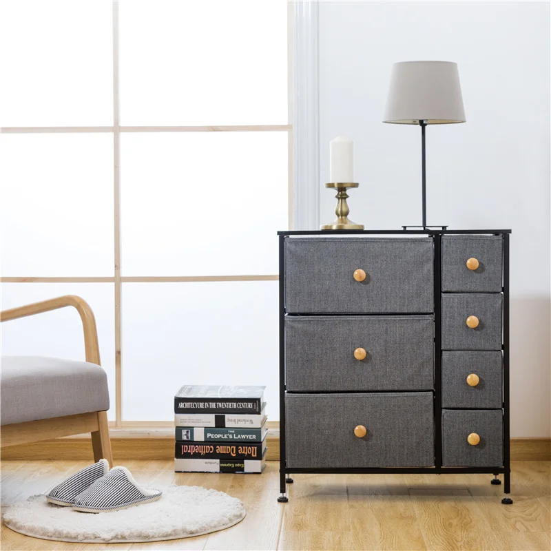 7 Drawers Fabric Cabinet Metal Frame Furniture Storage Dresser Bedroom Closet storage drawer