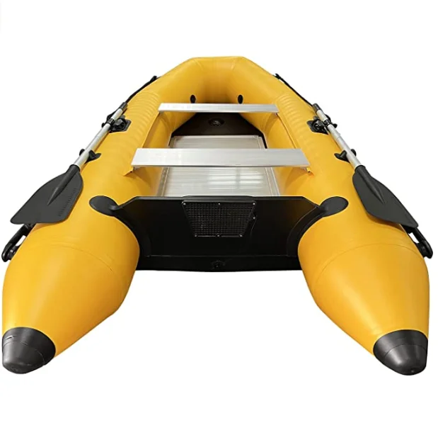 Inflatable Dinghy Boat Transom Sport Tender Boat, 4 Person Yellow Color