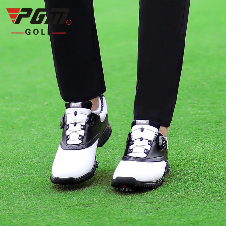 PGM Мужская съемная нескользящая обувь с шипами быстрое шнуровка водонепроницаемая обувь для гольфа