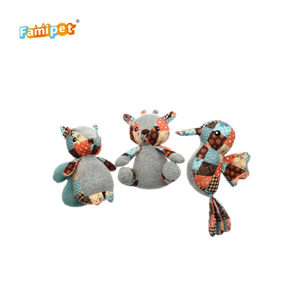 
Competitive Price Funny Fashion Indoor Patch Animals Plush Dog Toy 