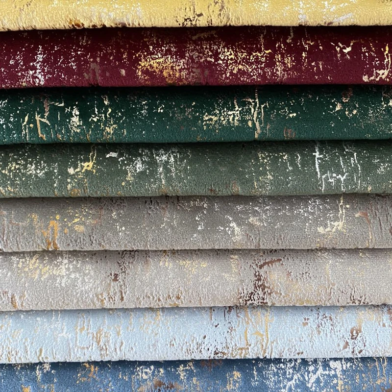 Best selling cheap golden bronzed holland velvet fabric for sofa 100% polyester fabric new design
