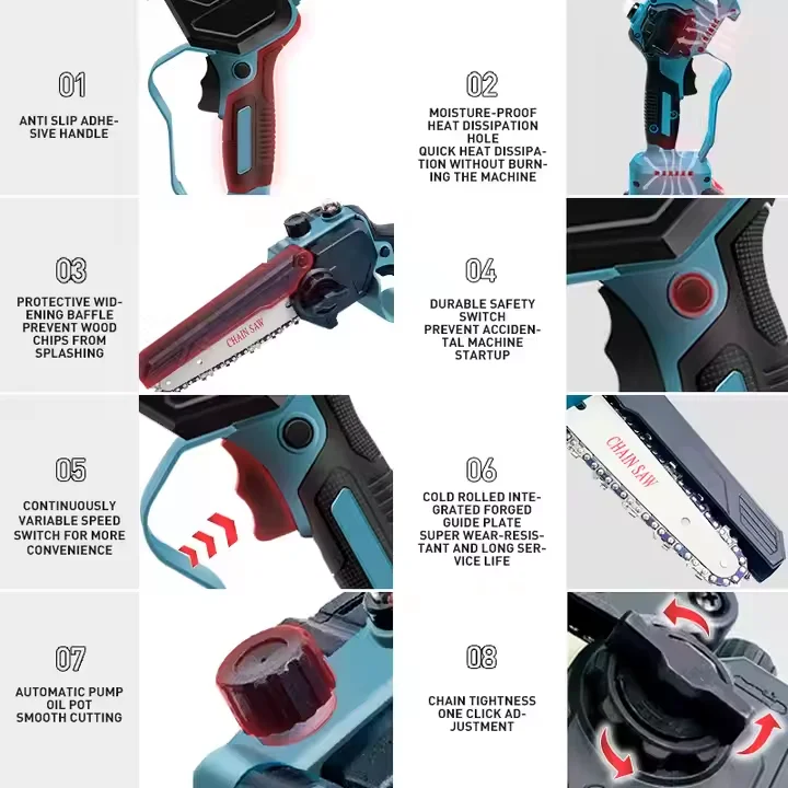 DTWA1-0022+A2-0047 Electric gardening tools set 3 in 1 high pruning shears Cordless pruning shears Chainsaw with telescopic pole