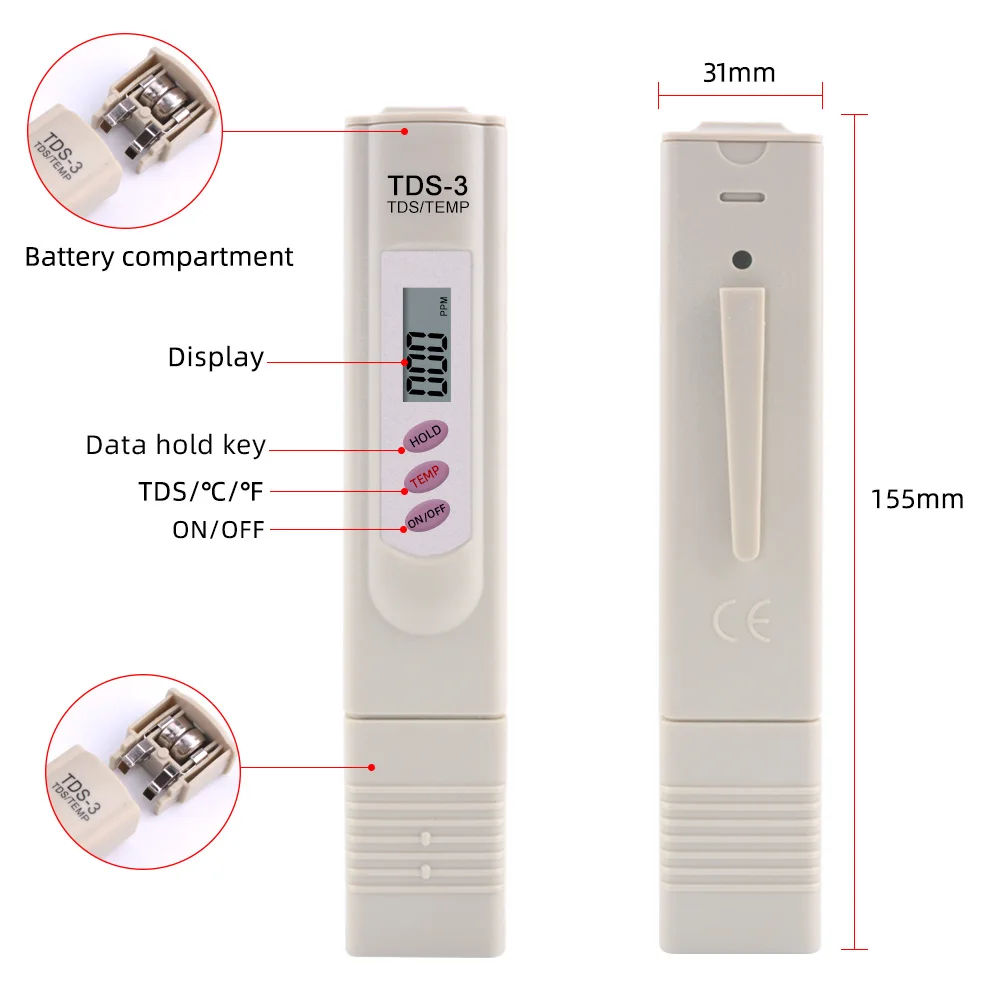hot sale digital tds meter tester pen , tds-3 handheld tds meter