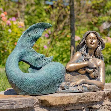 Outdoor Large Size Garden Four Seasons Mermaid Goddess Bronze Lady Sculpture Water Fountain Bronze Garden Statue Fountain