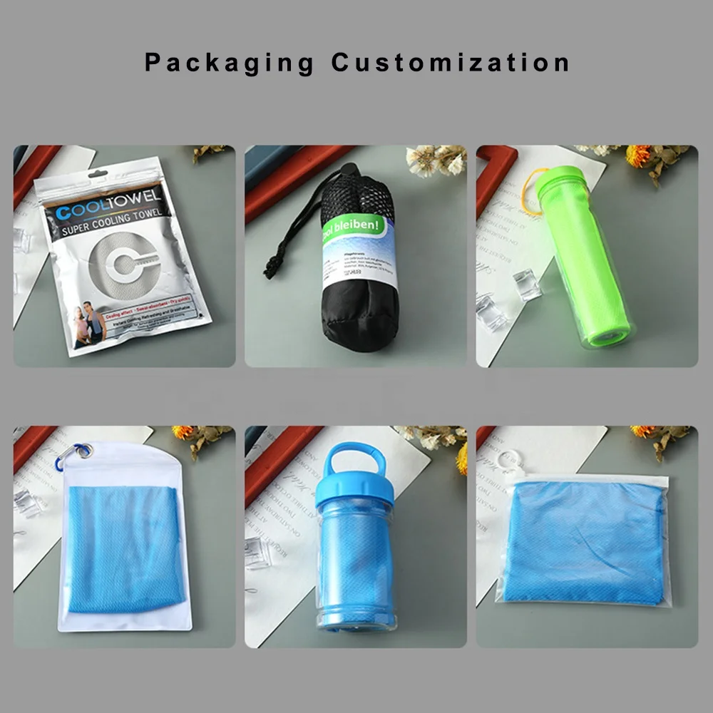 Custom Ice Microfiber Soft Breathable Yoga Sport Gym Workout Camping Chilly Cooling Towel