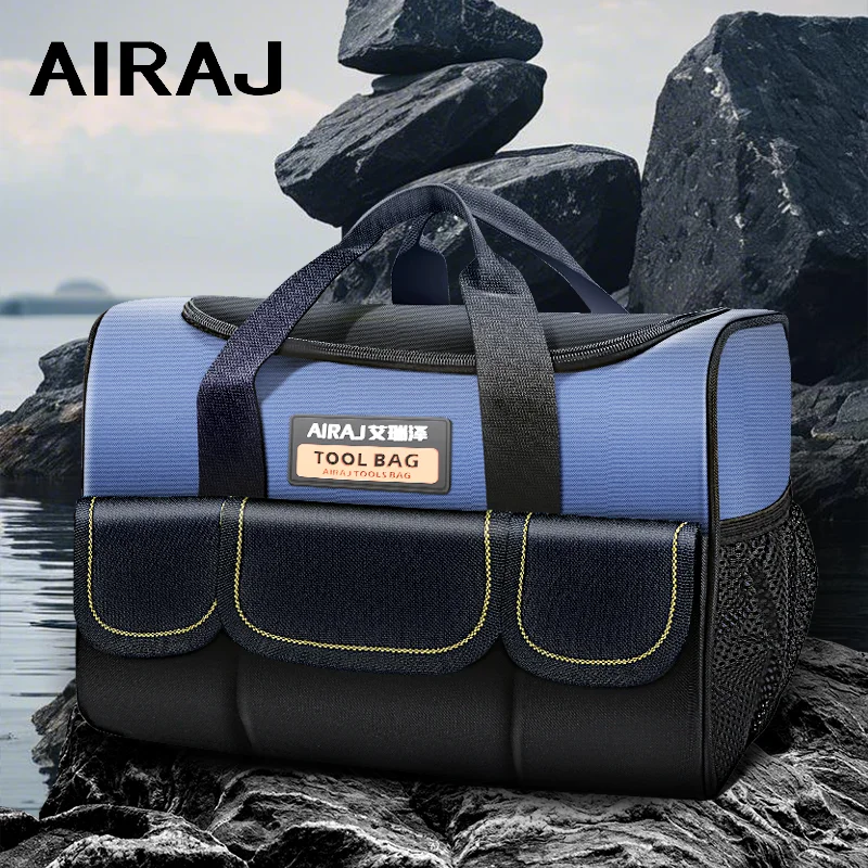 AIRAJ Waterproof Canvas Fabric Carpenters Plumbers  Heavy Duty1680D Oxford Electrical Electricians Tool Bag