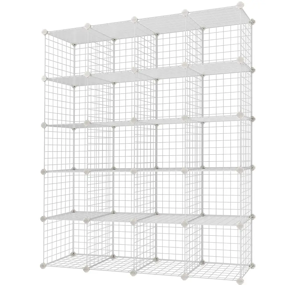 amazonbasics 6 cube grid wire storage shelves wire mesh cubes cloth organizer bins