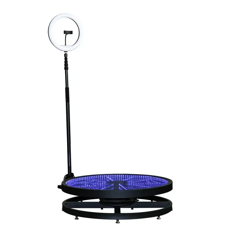 Светодиодное освещение, стекло, видеокамера, вращающаяся на 4 человека, автоматическая видеокамера для селфи, фотокамера 360, фотокамера