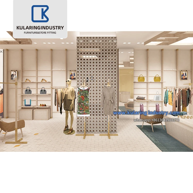 Factory Made Clothing Store Design  Retail Garment Display Racks Customized Women Boutique Clothing Shop Furniture For Ladies