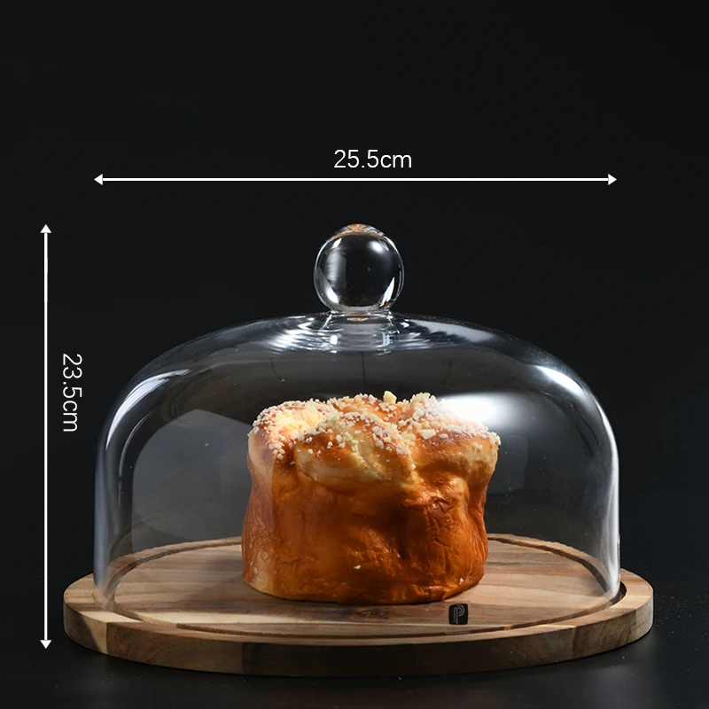 Amazon Hot Sale High Quality Custom Size Home Decor Glass Dome  Glass Cake Stand
