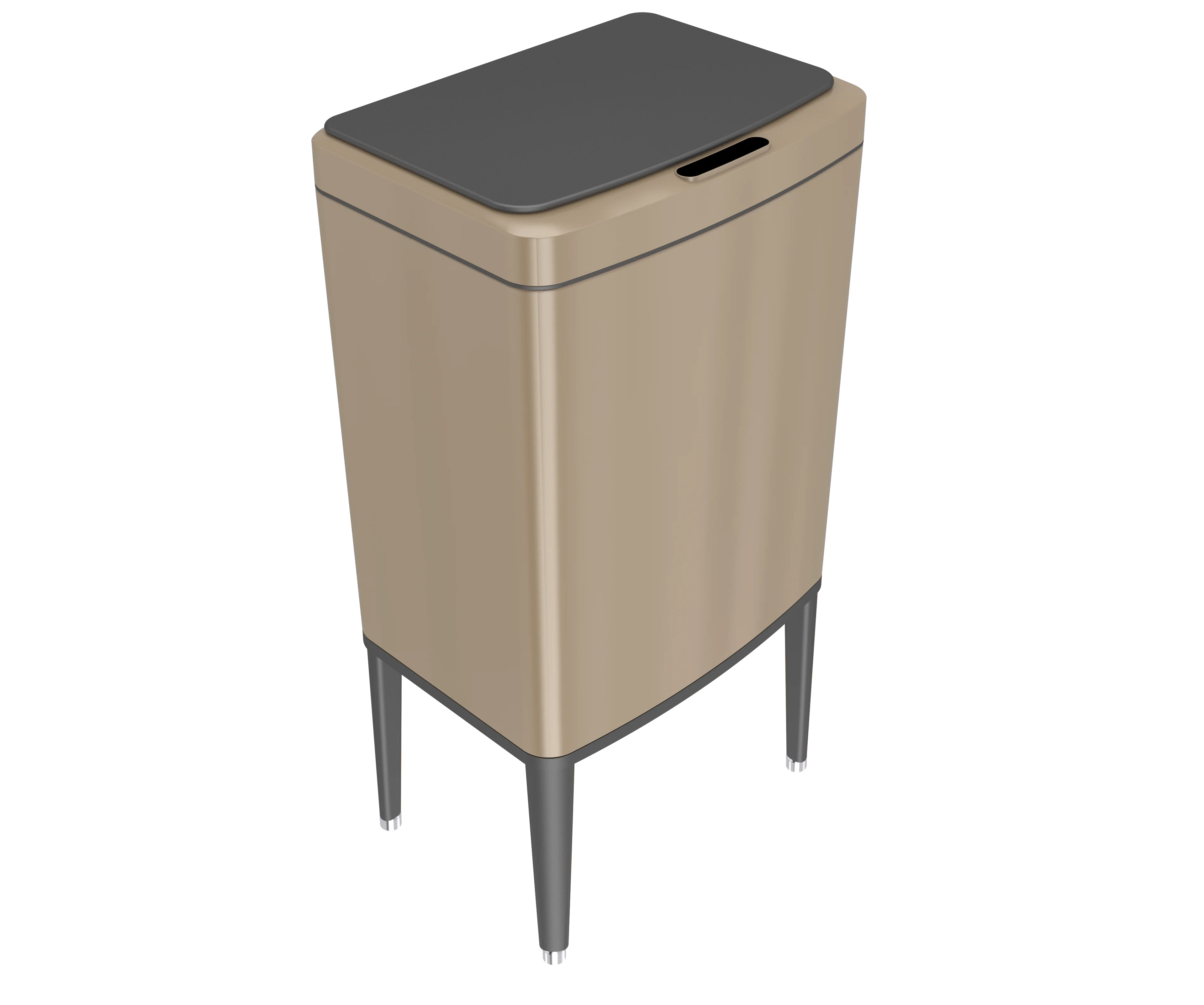 New Garbage Can with Legs Waterproof Touchless Garbage Basket for Bedroom Bathroom Kitchen LivingRoom stainless steel trash can