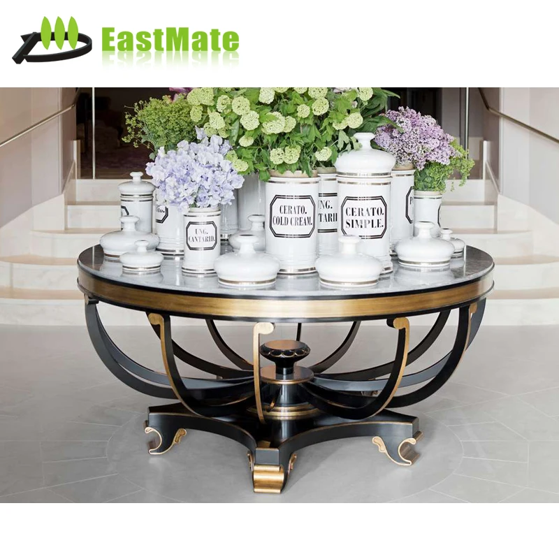 High Class Hotel Lobby Flower Table Wood Modern Contemporary Hotel Furniture Solid Wood Living Room Coffee Table Wood