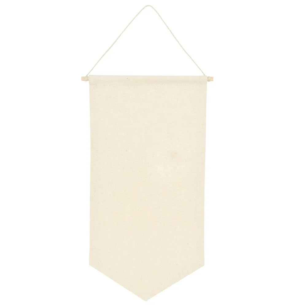 Black Pennant Enamel Pin Banners Blank Canvas Flag For DIY Linen Nursery Banner Natural Canvas Flag