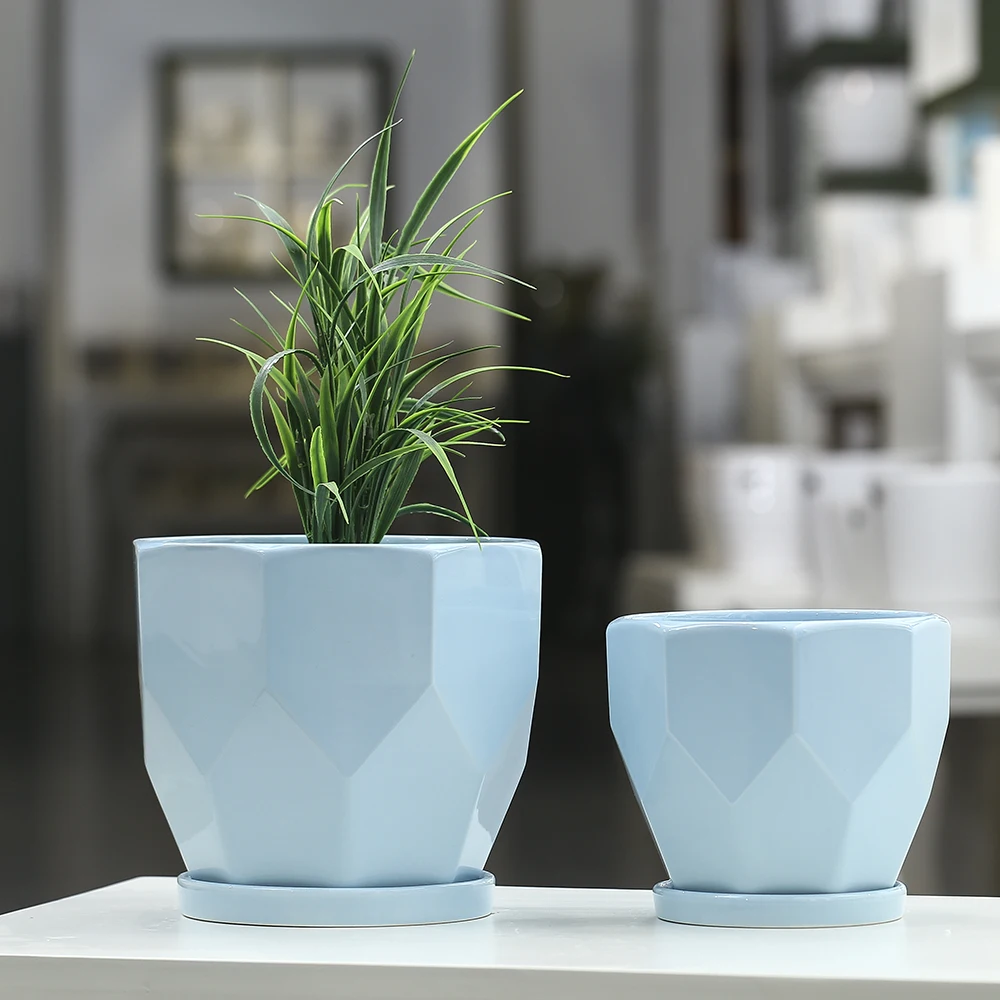 Новинка растение Геометрическая керамическая плантатор прекрасный керамический горшок цветочный украшение для суккулентов гостиная