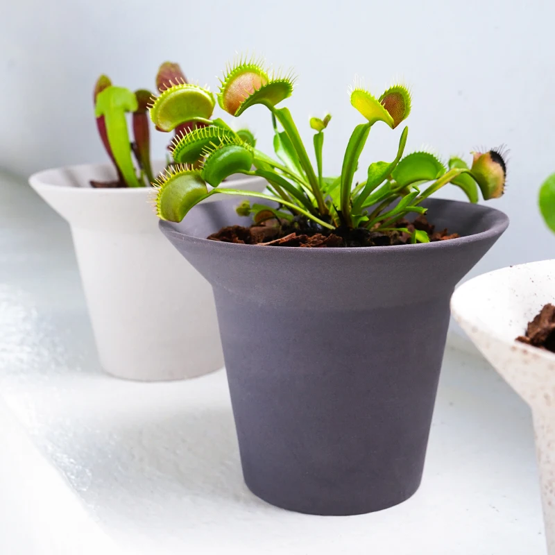 Modern design round ceramic flower pot with hole for home garden decor