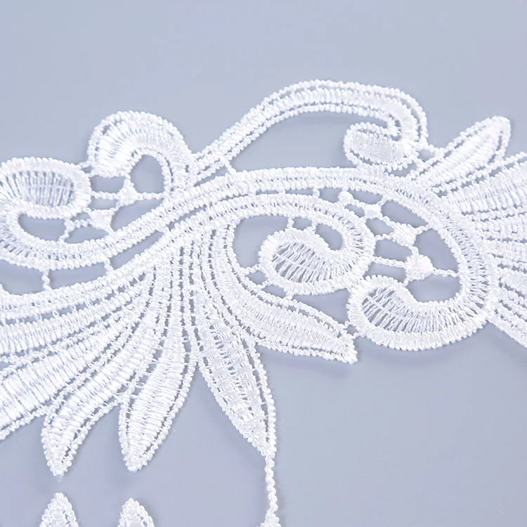 Quick dry water soluble polyester lace trimming fabric embroidery lace for garment