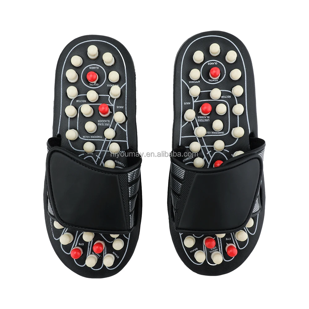Healthy Tourmaline Stone Foot Acupoints Massage Nodes Simulated Human Finger Pressure Foot Massage Slipper