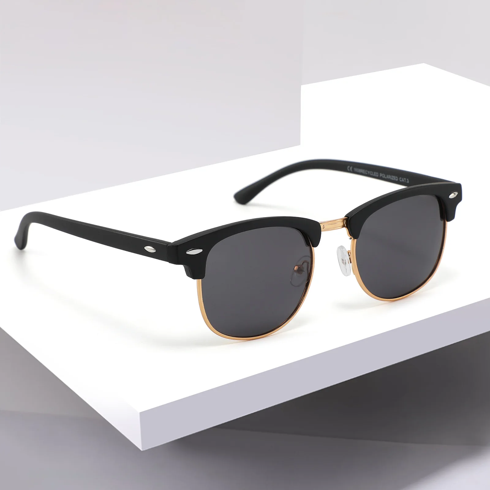 Fashion Design Custom Logo Printing Wholesale Plastic Polarized Men Metal Sunglasses Customizing 2024