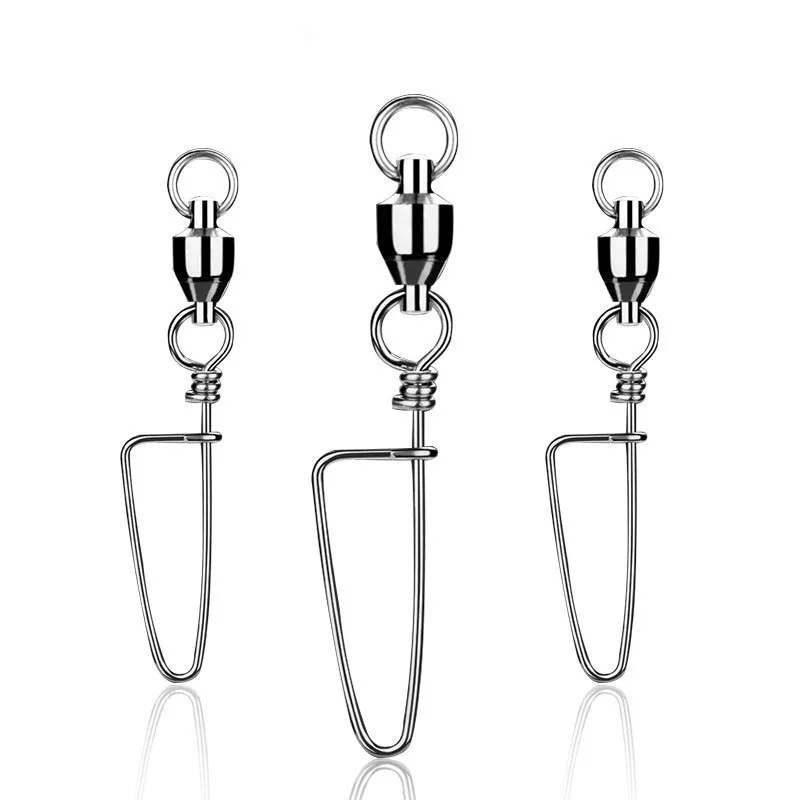 High Strength Fishing Snap Swivels Ball Bearing Swivels Stainless Fishing Corrosion Resistance Barrel Swivel