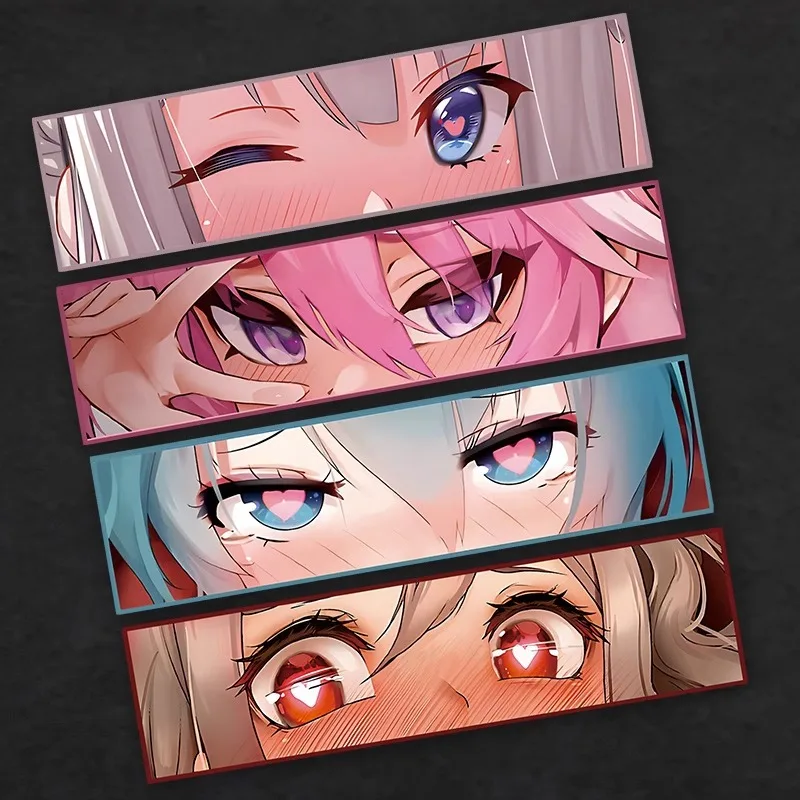 Аниме глаза Kawaii Peeker Waifu стикер JDM виниловый бампер наклейка автомобиля