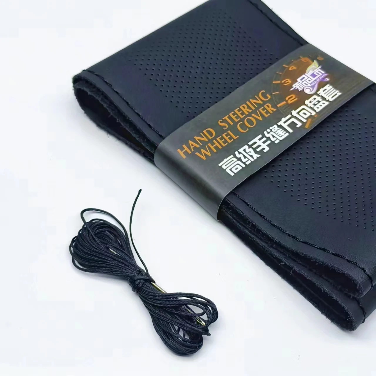 Luxury High Quality leather car steering wheel cover hand stitched  Breathable Absorbent Genuine