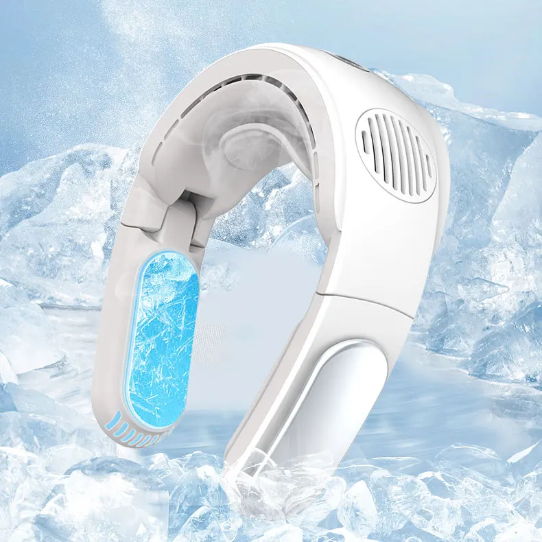 Best Selling Mini Portable Cooling Hanging 2022 Negative Ion Air Cooler Bladeless Plate Navy And Heating Personal Neck Fan