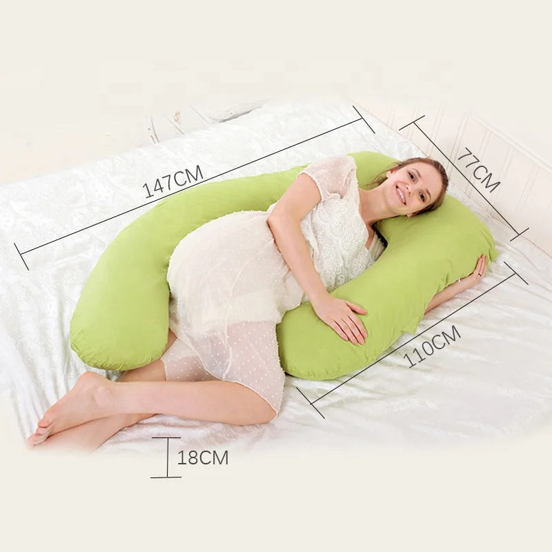 
wholesale newborn baby nursing side sleeper support U shape body oversized pregnancy maternity pillow 