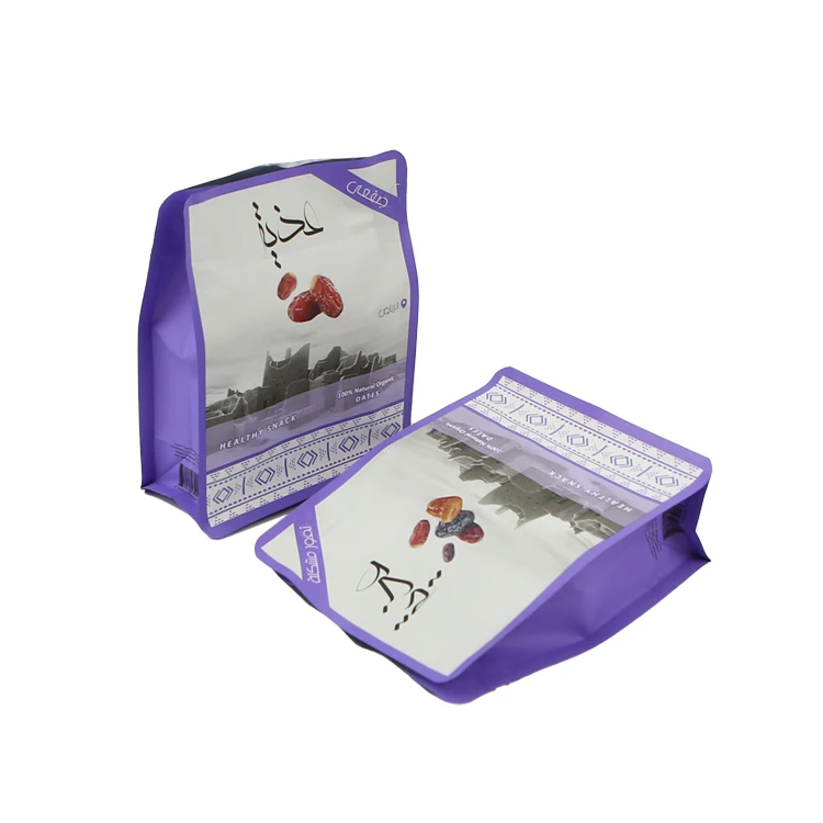 Custom Dried Mangoes Cacao Snack Clear Window Foil Stand up Pouch Food Dry Fruits Packaging Bags With Zipper