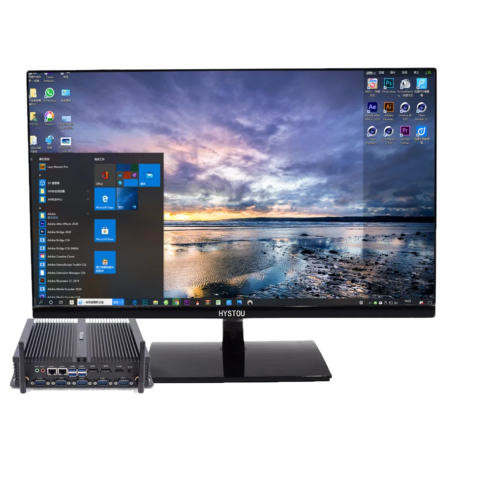  Destop компьютер 4k НАСТОЛЬНЫЙ пылезащитный промышленный ПК i7 8550u безвентиляторный