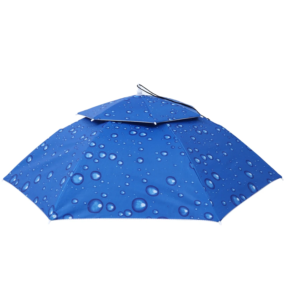 OVIDA 21 inch hat umbrella double layer with silver UV coating windproof hat parasol