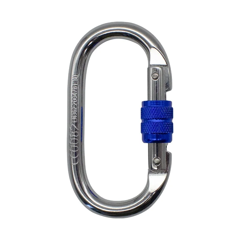 Jensan Custom Logo High Quality 25KN Oval Steel Carabiner Climbing Hook for Fall Protection Connection Ring Jinsong Carabiner