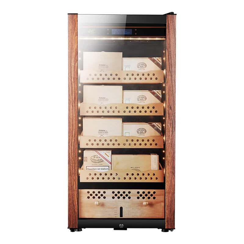 Wooden luxury wholesale refrigerated storage electric automatic electrical cigar humidor cabinet