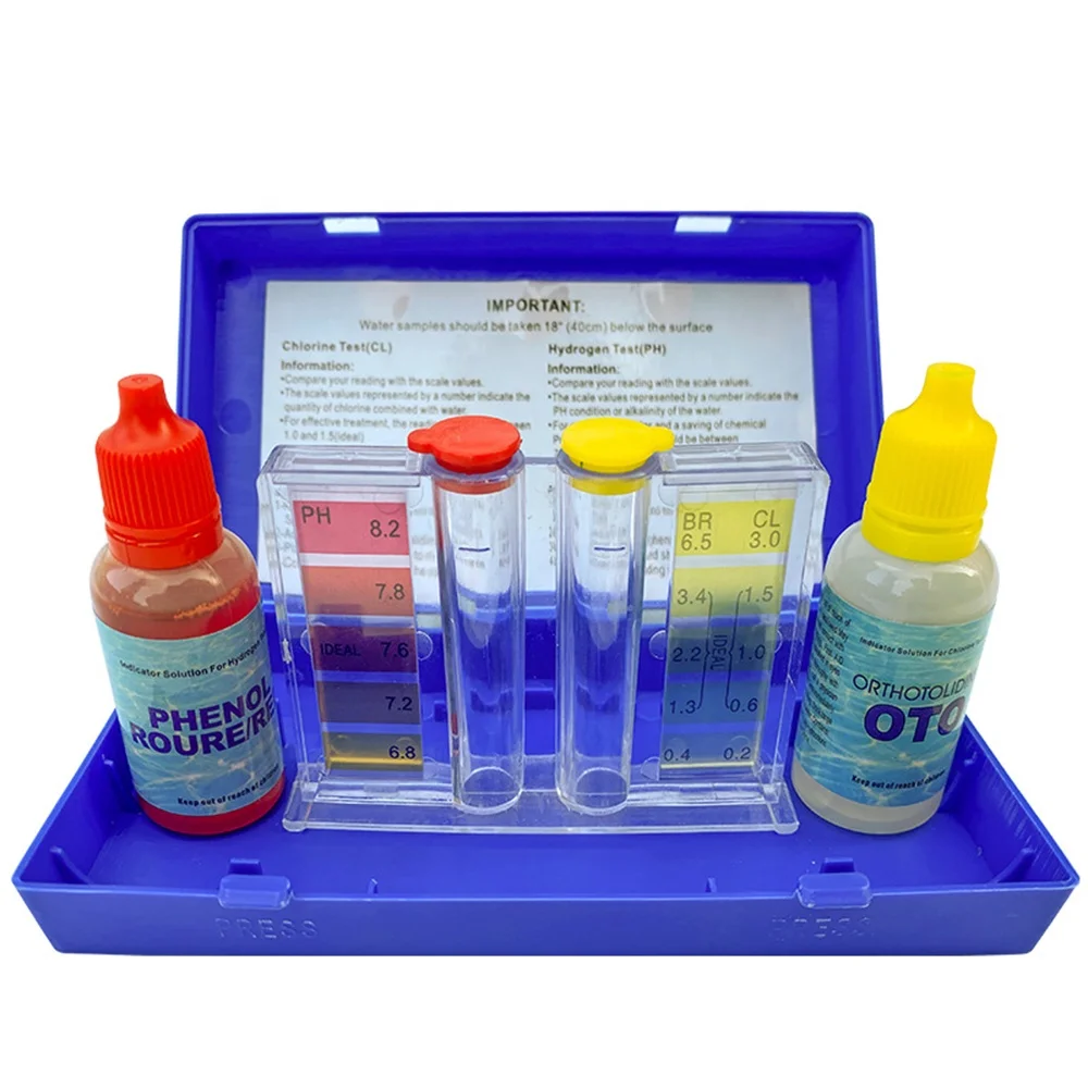 PH and Chlorine Water Test Box  Swimming Pool and Spa  Testing Kit