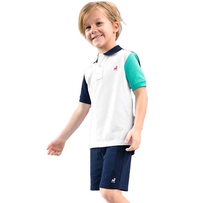 
Children Color Block Uniform Style Baby Boy Clothing Boys summer Polo Cotton T Shirt For Sports 